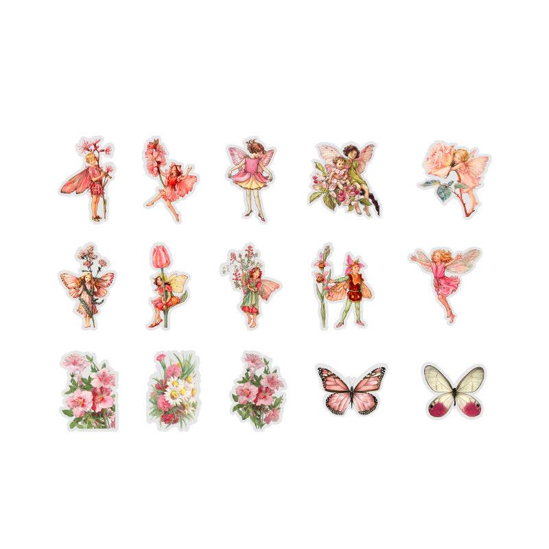 45pcs Flower Fairy Diary Series Boxed Stickers for DIY Hand Account Book
