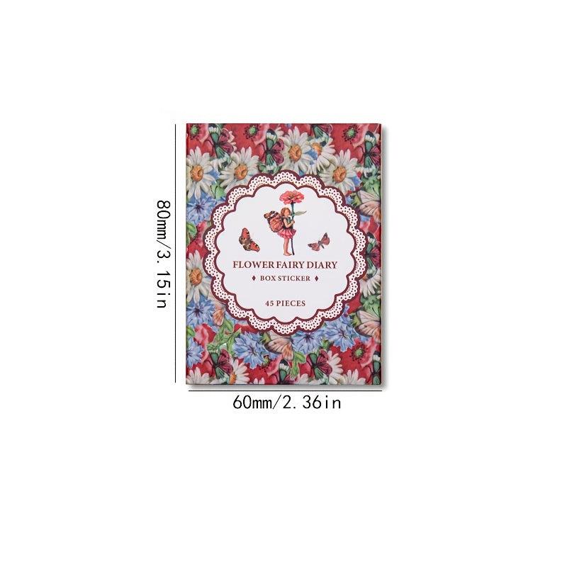45pcs Flower Fairy Diary Series Boxed Stickers for DIY Hand Account Book