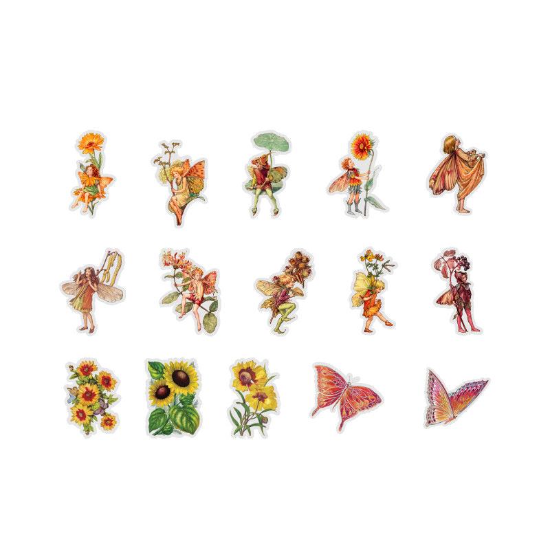 45pcs Flower Fairy Diary Series Boxed Stickers for DIY Hand Account Book