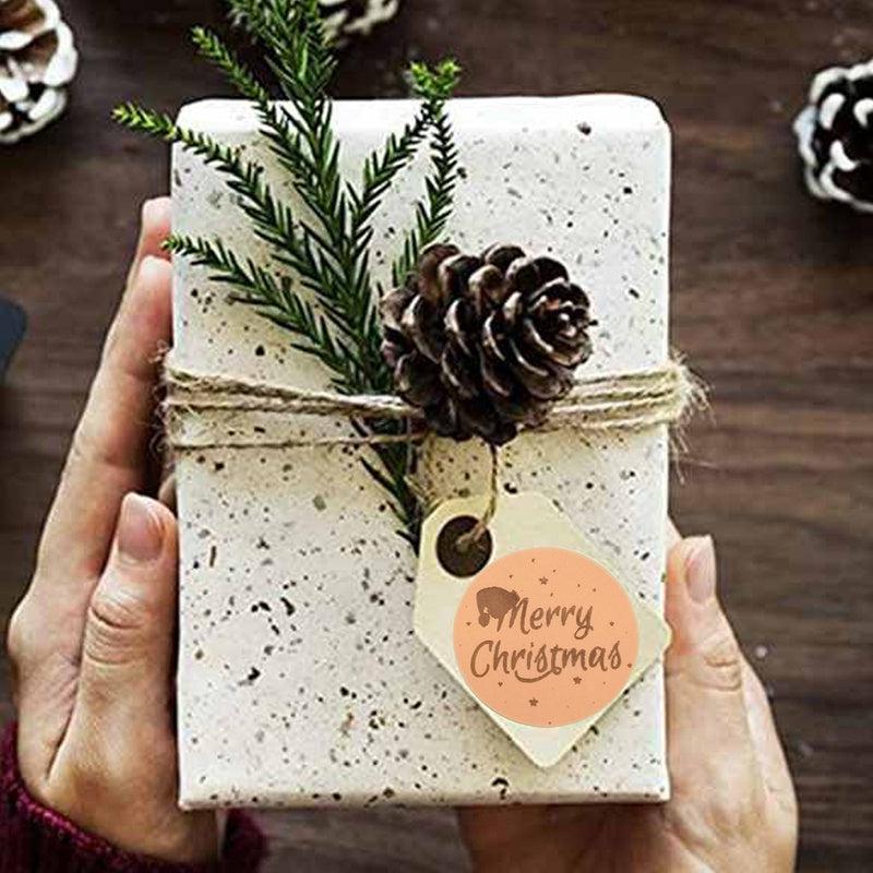 Champagne Bronzing Christmas Stickers Roll DIY Gift Packaging Sealing Label
