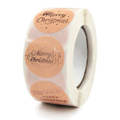 Champagne Bronzing Christmas Stickers Roll DIY Gift Packaging Sealing Label