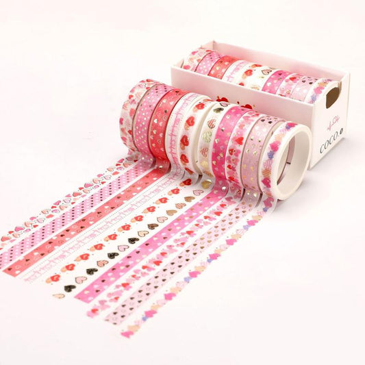 10pcs Bronzing Thin Strip Washi Tape for Journals