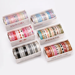10pcs Bronzing Thin Strip Washi Tape for Journals