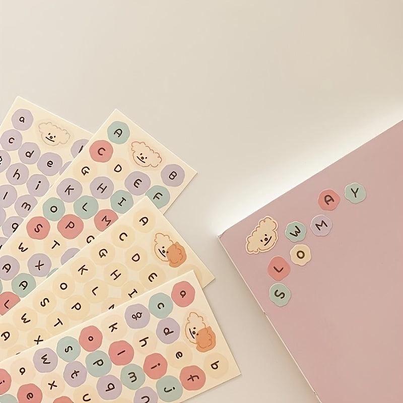 4 Sheets Alphabet Letter Stickers Scrapbooking Journaling Writing Office Sch