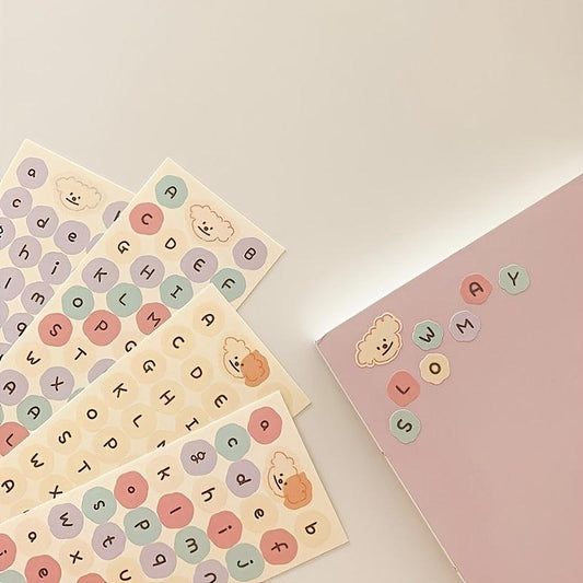 4 Sheets Alphabet Letter Stickers Scrapbooking Journaling Writing Office Sch