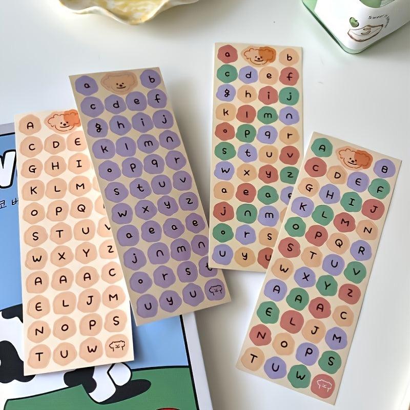 4 Sheets Alphabet Letter Stickers Scrapbooking Journaling Writing Office Sch