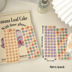 4 Sheets Alphabet Letter Stickers Scrapbooking Journaling Writing Office Sch