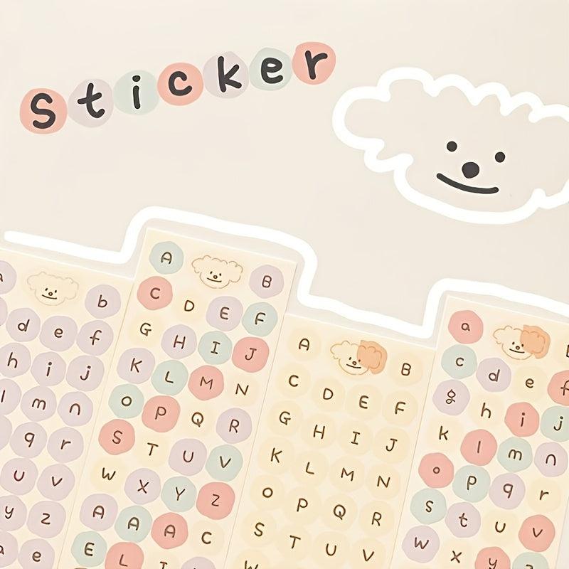 4 Sheets Alphabet Letter Stickers Scrapbooking Journaling Writing Office Sch