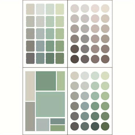 Gradient Basic Label Stickers for Journaling & Decoration, Various Sizes
