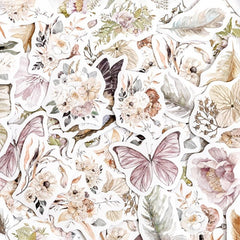 46pcs B137 Butterfly Series Sticker Boxed Full blown Flowers Falling