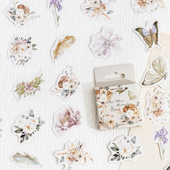 46pcs B137 Butterfly Series Sticker Boxed Full blown Flowers Falling
