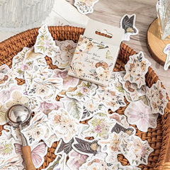 46pcs B137 Butterfly Series Sticker Boxed Full blown Flowers Falling