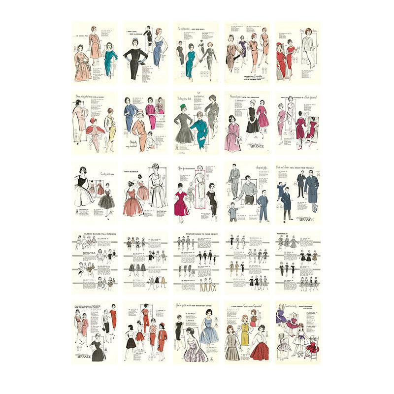50pcs Character Clothing Material Paper 140mm 100mm