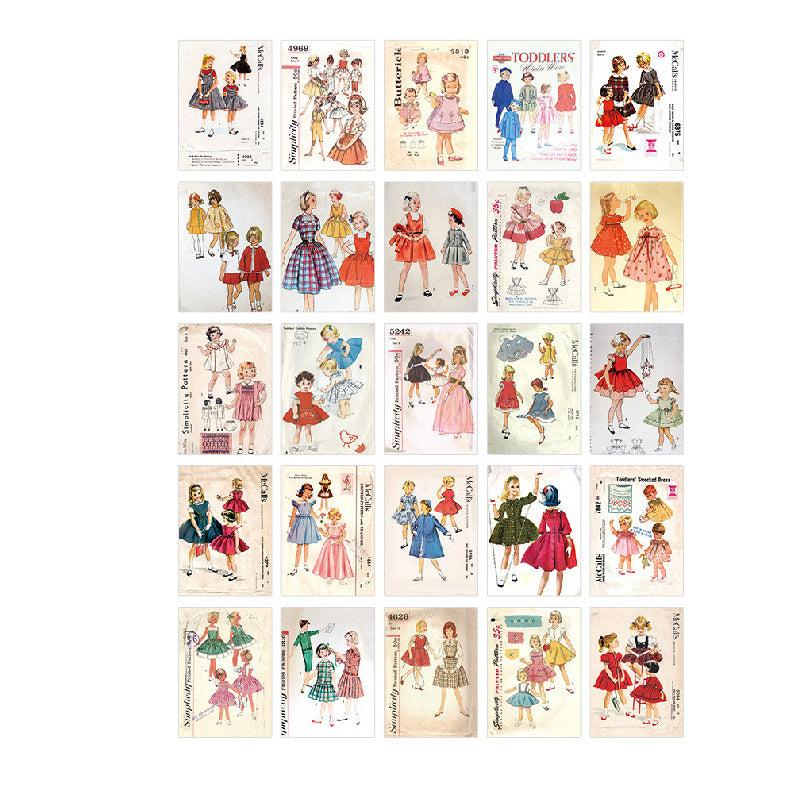 50pcs Character Clothing Material Paper 140mm 100mm