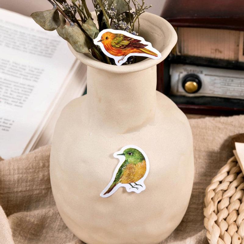 46pcs Birds Waterproof Stickers for Water Bottles Laptop Scrapbook DIY
