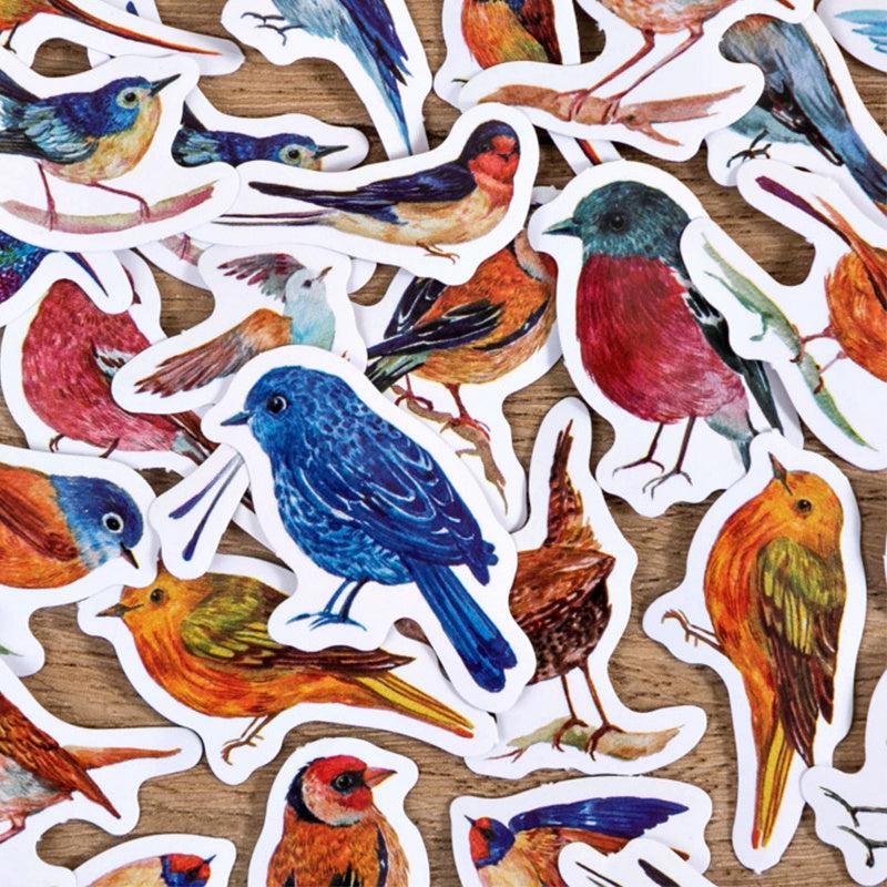 46pcs Birds Waterproof Stickers for Water Bottles Laptop Scrapbook DIY