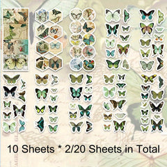 20 Colorful Washi Butterfly Stickers for DIY Crafts Scrapbooking Bullet Journals