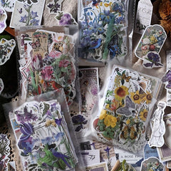 200pcs Decorative Washi Stickers Butterfly Plant Mushroom Stickers
