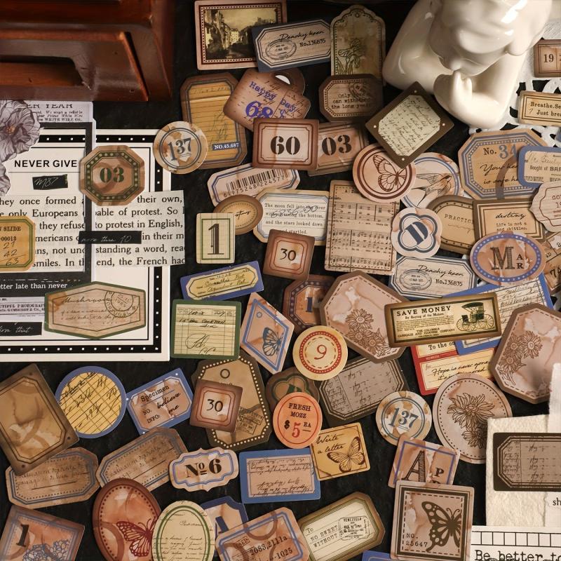 100pcs Retro Memories Label Sticker Box for Scrapbooking DIY Art Crafts