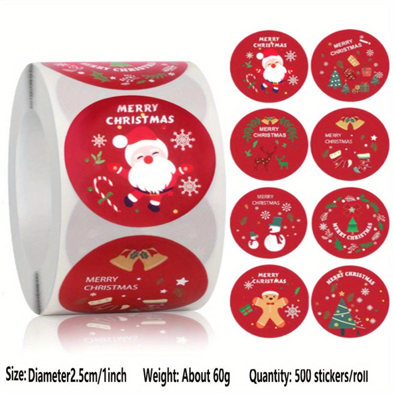 500 Christmas Stickers Rolls - Party Decorations for Elderly