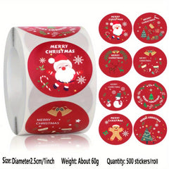 500 Christmas Stickers Rolls - Party Decorations for Elderly