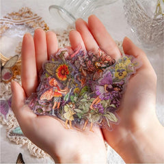 45pcs Flower Fairy Series Retro Art Journal Stickers Box