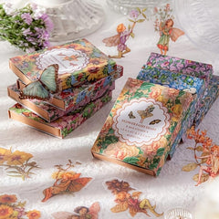 45pcs Flower Fairy Series Retro Art Journal Stickers Box