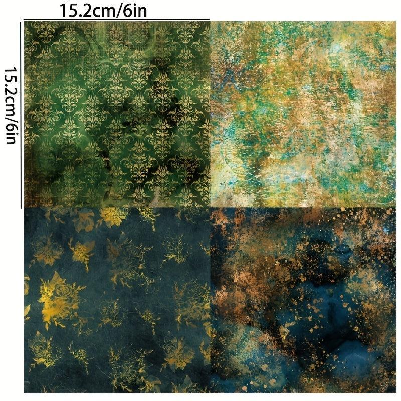24pcs Golden Style Scrapbook Paper Pads Greeting Cards - DIY Origami Packaging