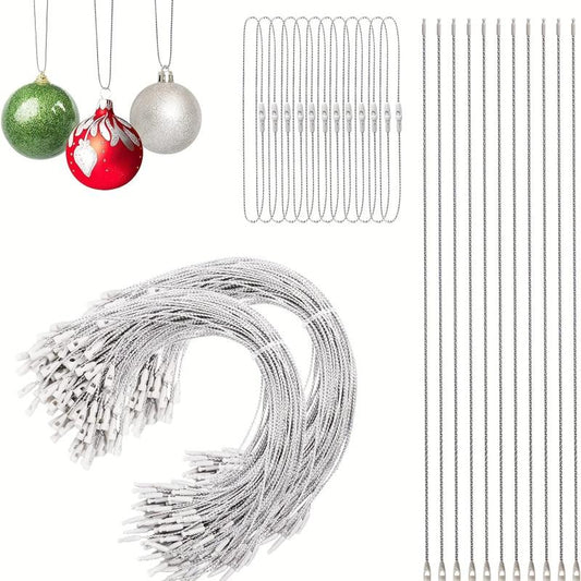 200pc Tag Cord Strings Snap Fastener for Ornaments Christmas Decorations
