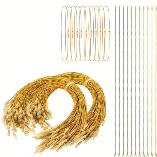 200pc Tag Cord Strings Snap Fastener for Ornaments Christmas Decorations
