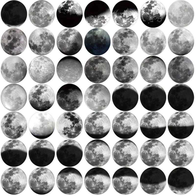 50pcs Moon Phase Series Graffiti Stickers for Motorcycles Laptops Desktops