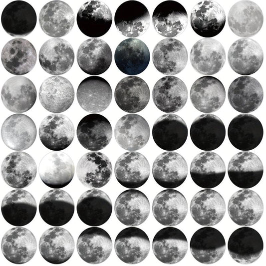 50pcs Moon Phase Series Graffiti Stickers for Motorcycles Laptops Desktops