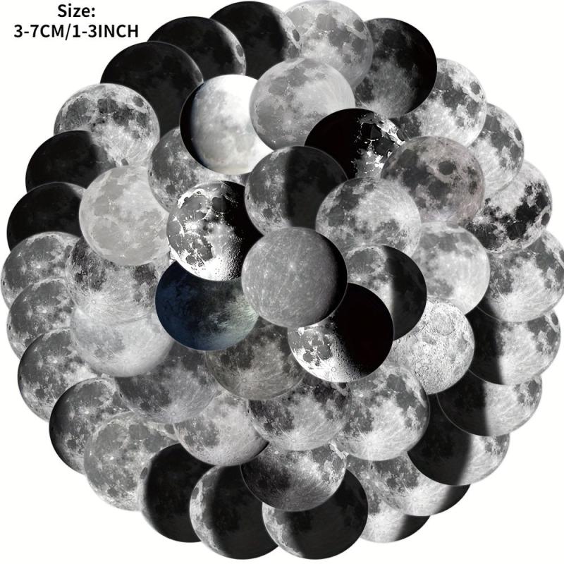 50pcs Moon Phase Series Graffiti Stickers for Motorcycles Laptops Desktops