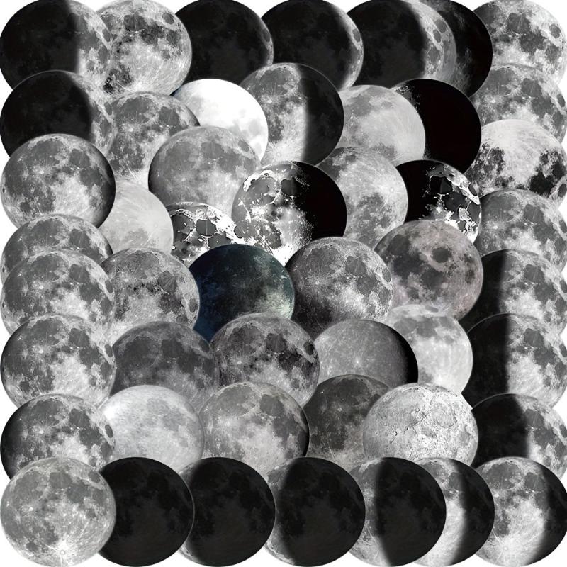 50pcs Moon Phase Series Graffiti Stickers for Motorcycles Laptops Desktops