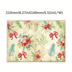 8pcs Christmas Style Reindeer Poinsettia Red Bowknot DIY Craft