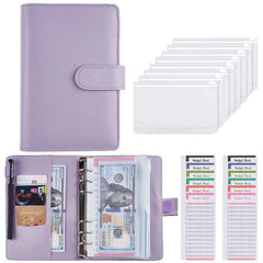 A6 PU Leather Binder Notebook Cash Envelopes Set
