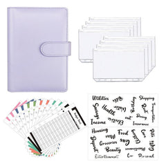 A6 PU Leather Binder Notebook Cash Envelopes Set