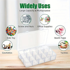 Clear Storage Box with Adjustable Dividers 15 Grids