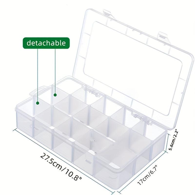 Clear Storage Box with Adjustable Dividers 15 Grids