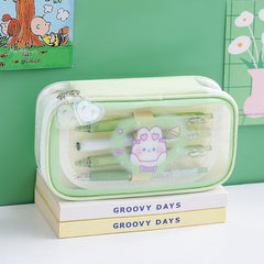 Large Capacity Cartoon Pencil Case for Students