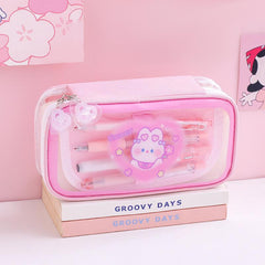 Large Capacity Cartoon Pencil Case for Students