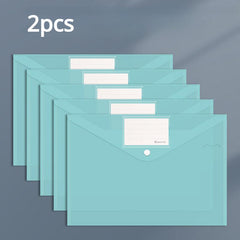 2pcs Morandi A4 Transparent Snap Button Document Bag
