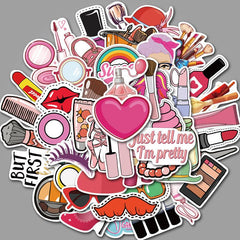 50pcs Waterproof Girls Cosmetics Stickers
