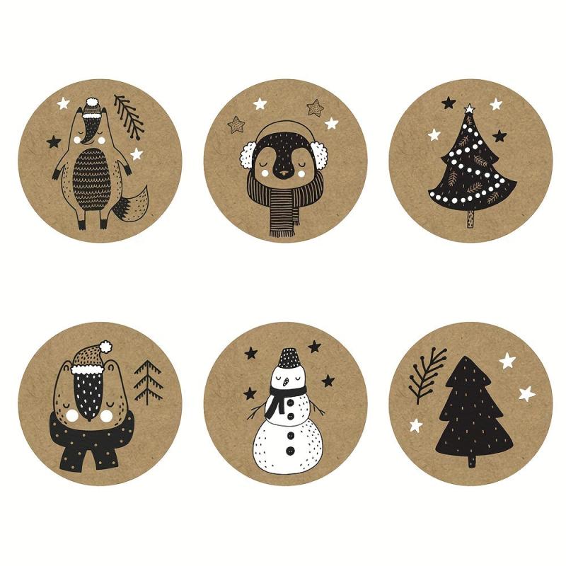 Christmas Theme Seal Labels Stickers - DIY Gift Baking
