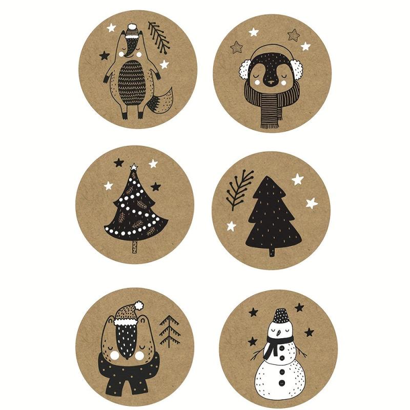 Christmas Theme Seal Labels Stickers - DIY Gift Baking
