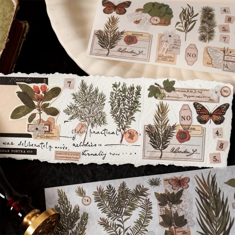6 Sheets Plant Pattern Washi Paper Tape Stickers