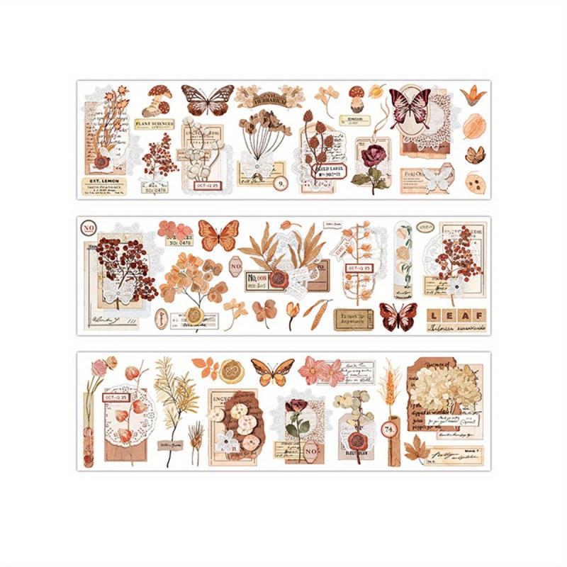 6 Sheets Plant Pattern Washi Paper Tape Stickers