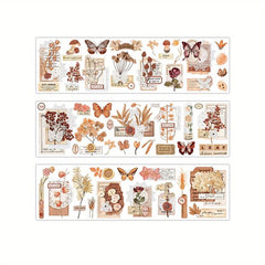 6 Sheets Plant Pattern Washi Paper Tape Stickers
