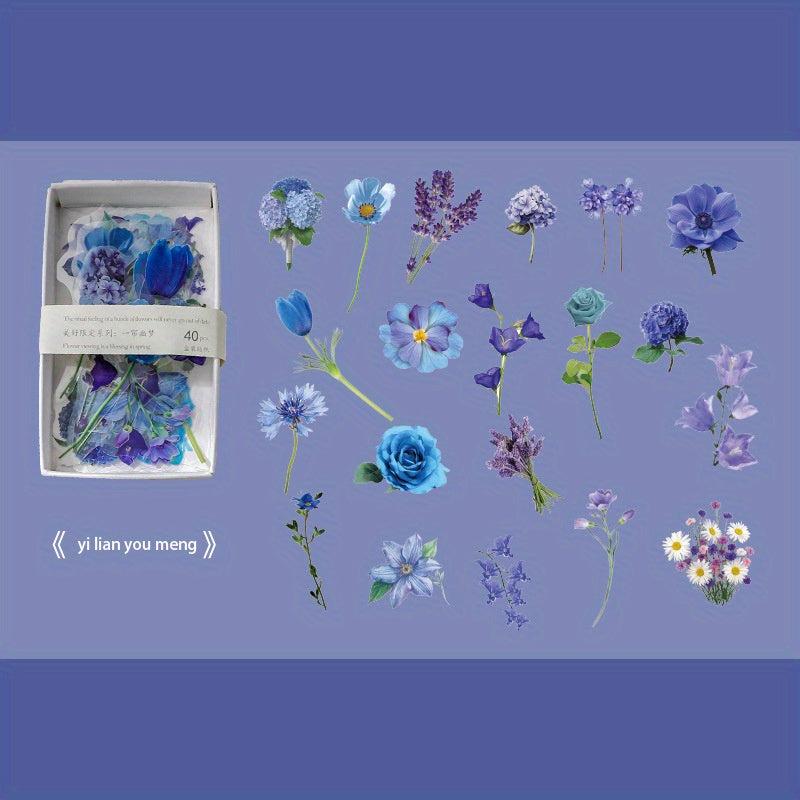 40pcs Floral & Plant Washi Paper Stickers DIY Scrapbook Album Decoration