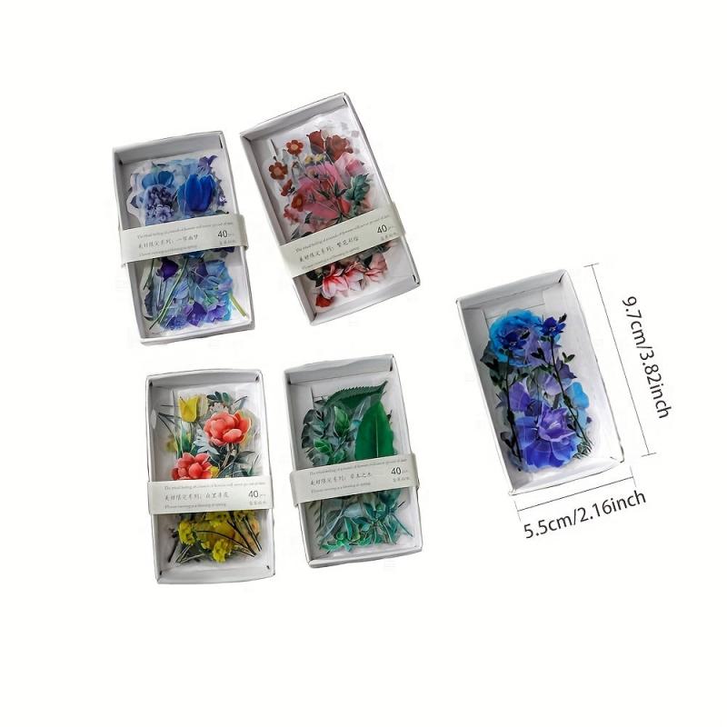 40pcs Floral & Plant Washi Paper Stickers DIY Scrapbook Album Decoration